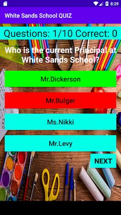 White Sands School Quiz - Screenshot 2