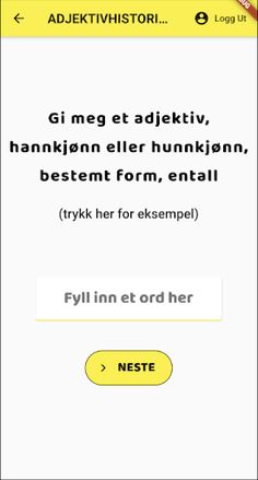 Adjektivhistorieappen - Screenshot 2