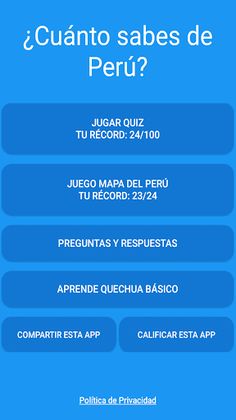 Test: ¿Cuánto sabes de Perú? - Screenshot 1
