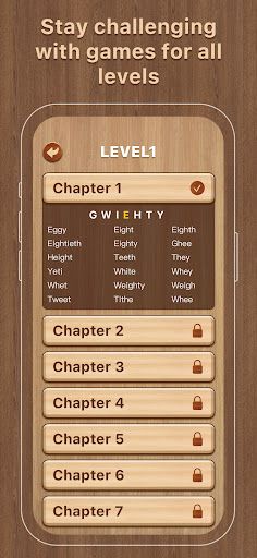 Spelling Bee：Wood Word Pangram - Screenshot 3