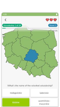 Voivodeships: Poland Map Quiz - Screenshot 3