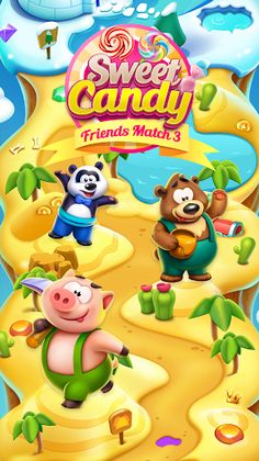 Sweet Candy Friends Match 3 - Screenshot 1
