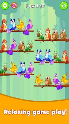 Bird Sort - Cute Color Puzzle - Screenshot 2