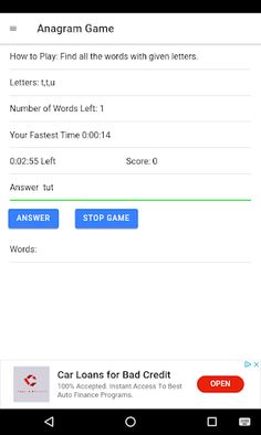 Anagram Game - Screenshot 3