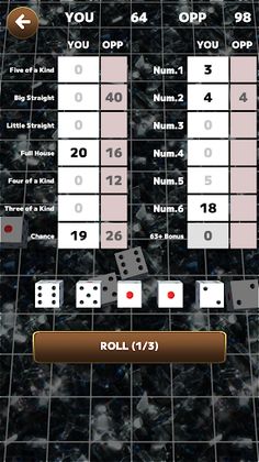 Yatzy Dice Game - Screenshot 2