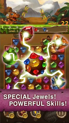 Jewels Dino Age: Match3 Puzzle - Screenshot 3