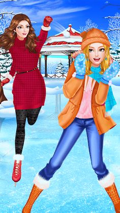 Winter Fun: Ice Skating Girls - Screenshot 3