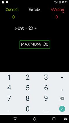 Subtraction Practice: Negative - Screenshot 2