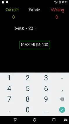 Subtraction Practice: Negative - Screenshot 2