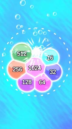 Merge Bubbles 2048 - Screenshot 1