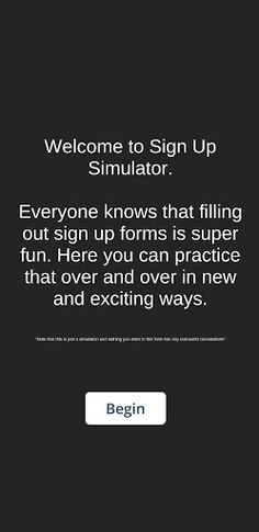 Sign Up Simulator - Screenshot 1