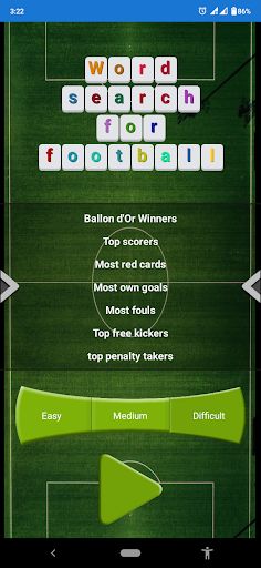 Word search for football - Screenshot 2