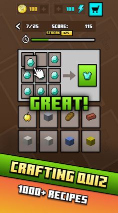 Mine-Crafter Quiz: Recipe Grid - Screenshot 2