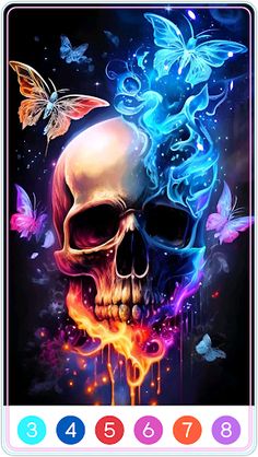 Skull Coloring Book Color Game - Screenshot 2