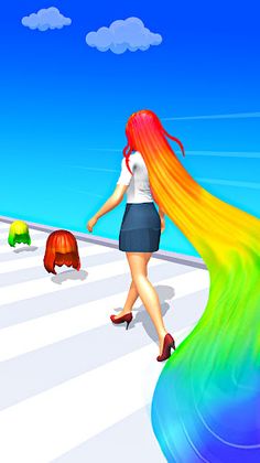 Long Hair Runner Challenge 3D - Screenshot 1