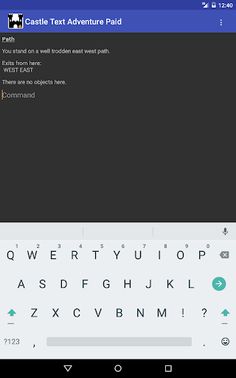 Castle Text Adventure Paid - Screenshot 1