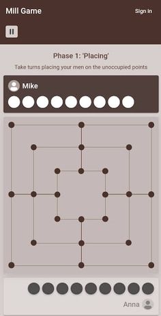 Mill Game: 9 men's morris boar - Screenshot 2