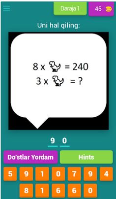 O'zbekcha matematika testi - Screenshot 1