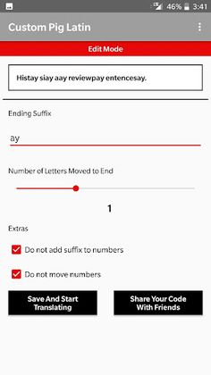 Custom Pig Latin - Screenshot 1