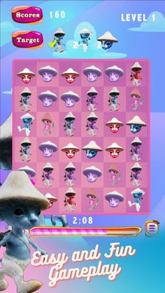 Smurf Cat Crush Game - Screenshot 2