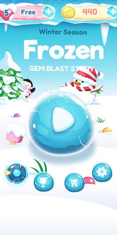 Winter Frozen Season Gem Blast - Screenshot 1