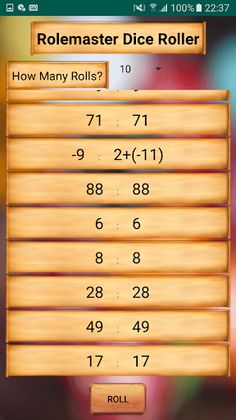 Rolemaster Dice Roller - Screenshot 1