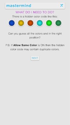 Mastermind - Break the code - Screenshot 1