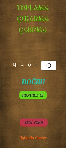 Basit Toplama-Çıkarma-Çarpma - Screenshot 3