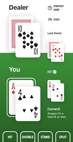 Blackjack Strategy Practice, B - Screenshot 2