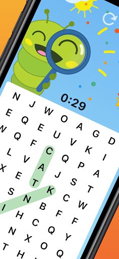 Wormie Word Search - Screenshot 1