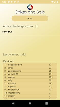 Strikes and Balls (Mastermind - Screenshot 2