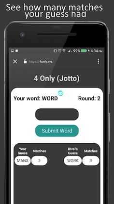 4 Only Jotto: The 4 Letter Log - Screenshot 3