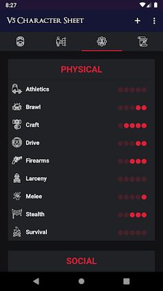 V5 Character Sheet - Screenshot 4