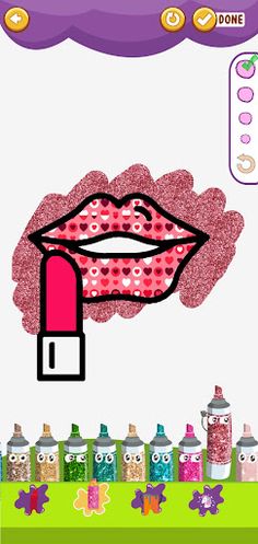 Lips Coloring Glitter - Screenshot 4