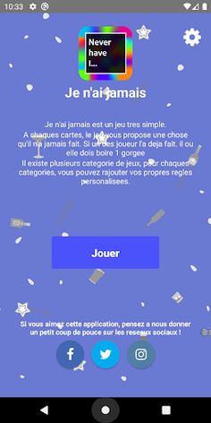 Je n'ai jamais - Jeu à boire - Screenshot 1