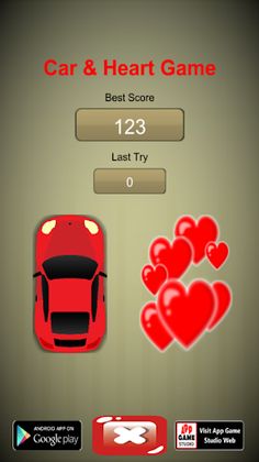 Car Race & Collect Hearts Game - Screenshot 1