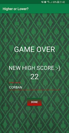 Higher or Lower? - Card Game! - Screenshot 3
