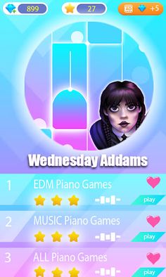 Wednesday Addams Piano Tiles - Screenshot 1