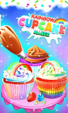 Rainbow Cupcake Cooking Games - Screenshot 2