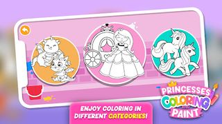 Princesses Coloring Paint Game - Screenshot 1