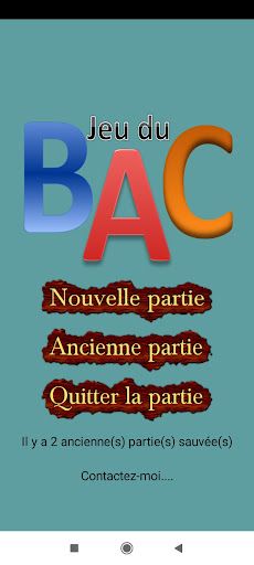 Jeu de BAC - Screenshot 1