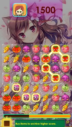Anime Fruits Match 3 Game - Screenshot 2