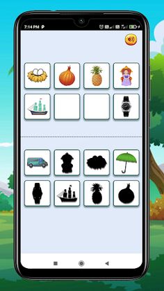 Match shadow for kids puzzle - Screenshot 1