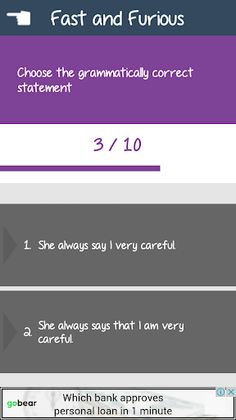 Quiz Express - English Grammar - Screenshot 2
