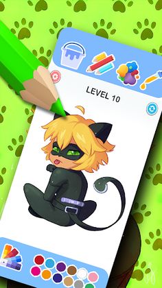 Cat coloring superhero Noir - Screenshot 2