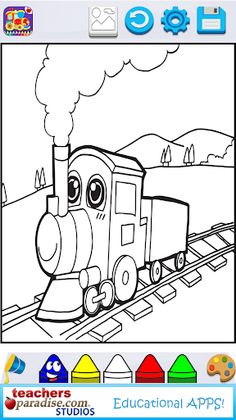 Trains & Locomotives Coloring  - Screenshot 4