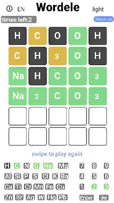 Wordele - a chemical game - Screenshot 1