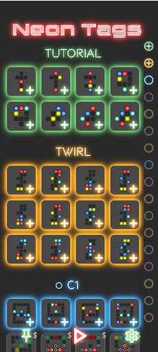 Neon Tags - math puzzle game - Screenshot 2