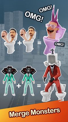 Toilet Combat: Merge Monster - Screenshot 1