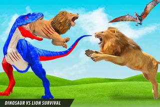 Lion vs Dinosaur Animal Fight - Screenshot 2
